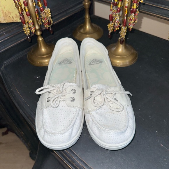 White Roxy top siders size 8 - Picture 3 of 7